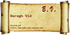 Beregh Vid névjegykártya